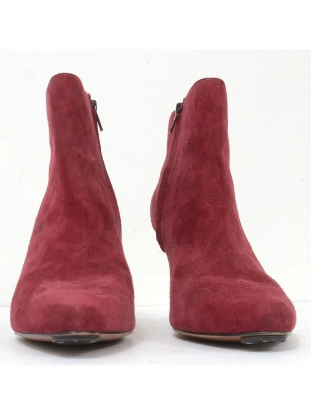 Banana Republic Women's 9.5 Burgundy Suede Ankle Booties Minimalist Business